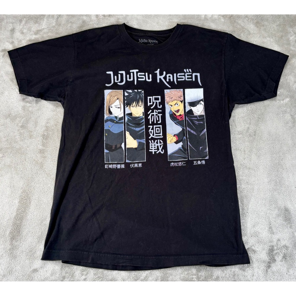 Jujutsu Kaisen Graphic T-Shirt Mens Large Black Excellent Crunchyroll Anime Tee